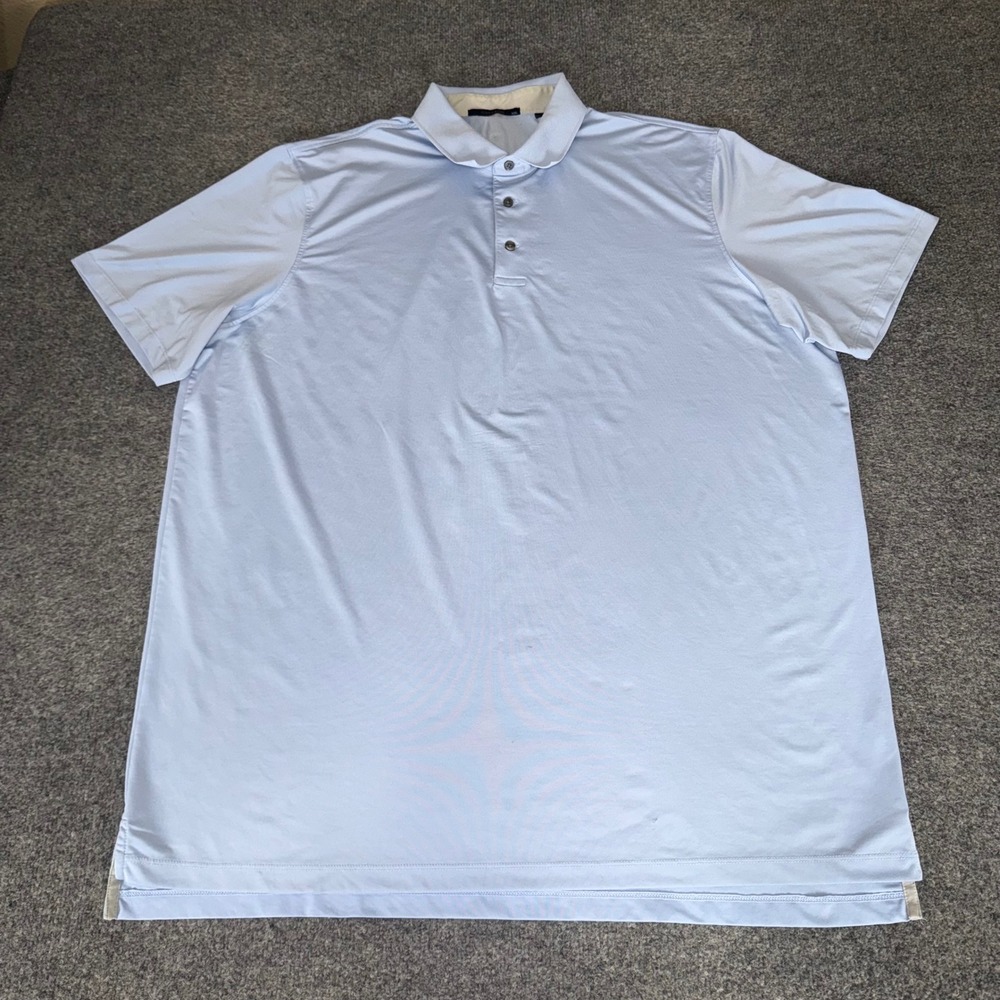 Greyson Mens XXL Blue Golf Polo Shirt Short Sleeve Performance Stretch Athletic